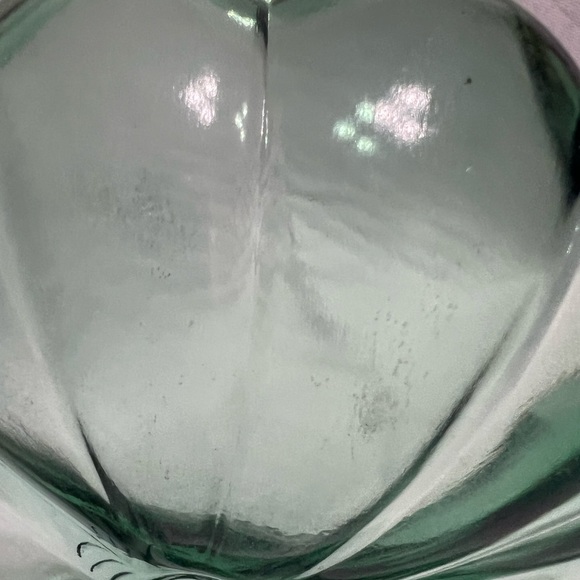 Vtg Green Glass Dish Three Leaf Clover Candy Nut Trinket Tray Carnival Glass MCM - Picture 13 of 13